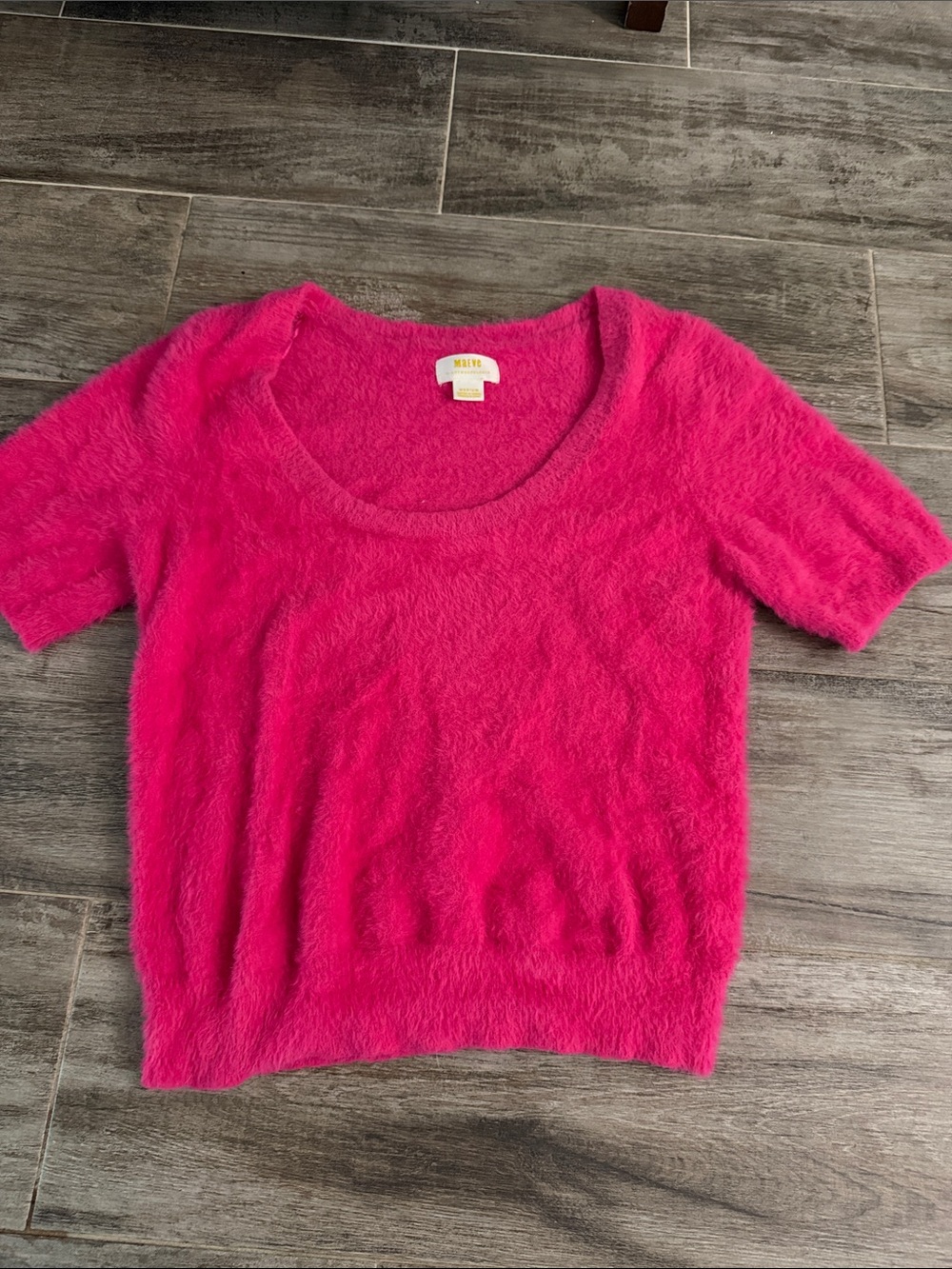 Anthropologie Maeve Fuzzy Eyelash Sweater Tee - Picture 2 of 4
